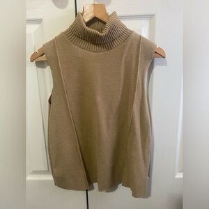 Zara Sleeveless Brown Turtleneck Sweater S